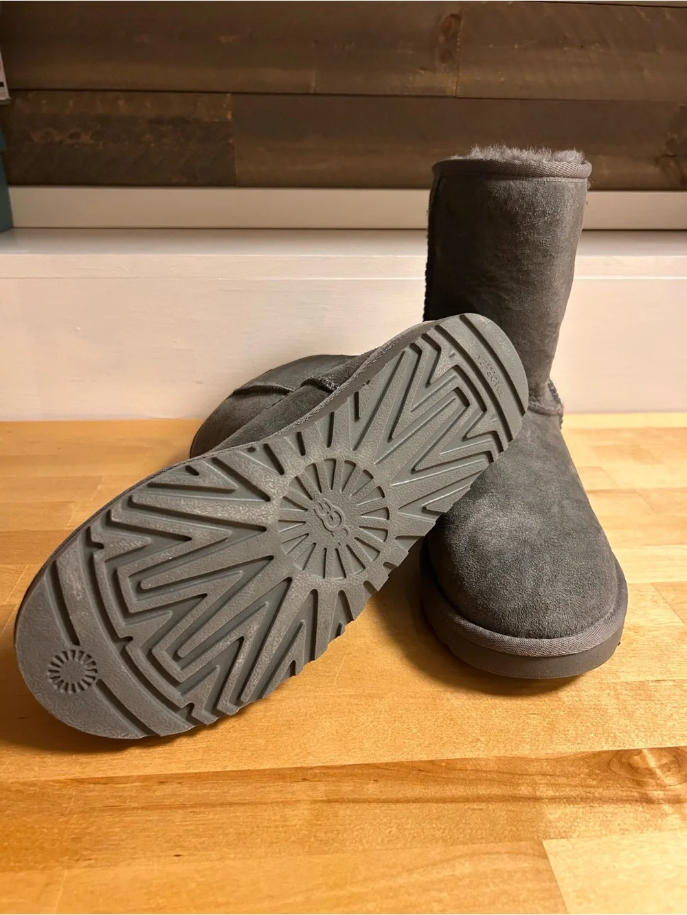 UGG Classic Short Suede Shearling Boots - Gray - Picture 2 of 4